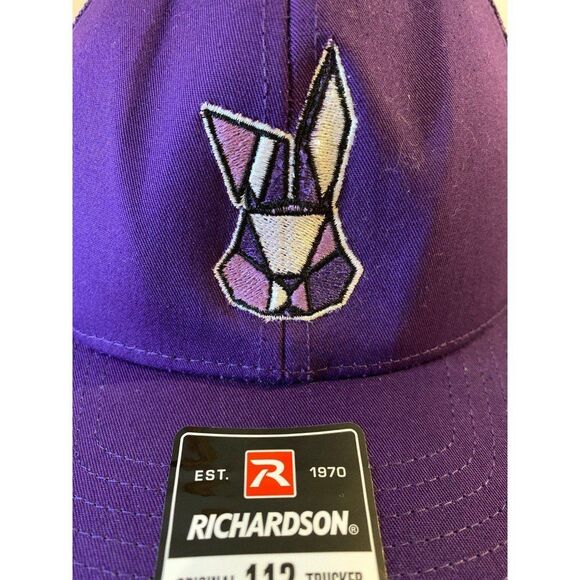 Unisex Purple Adult Adjustable Trucker Baseball Cap with Bunny Rabbit Hat - Picture 8 of 11